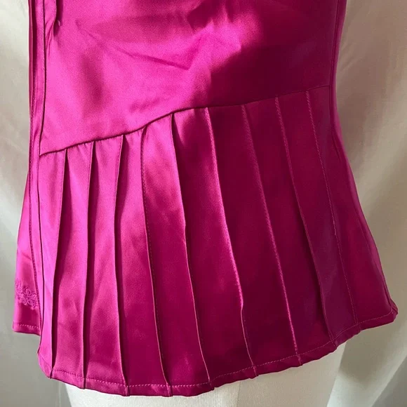 VTG Y2K Camisole Fuschia Pink Embellished sz M - Picture 7 of 8